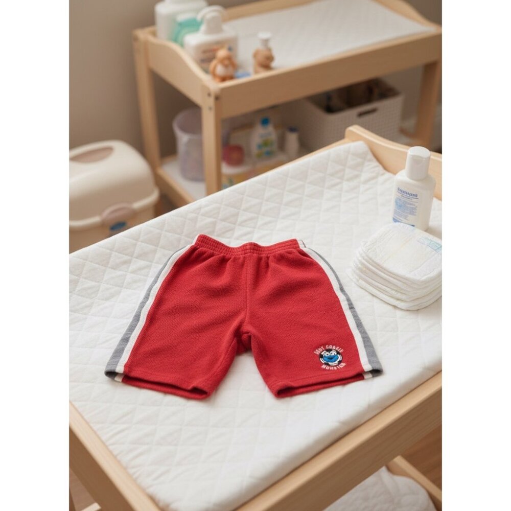 Sesame Street Baby Cookie‎ Monster Red Pants 18 Months Elastic Waist Cotton/Poly